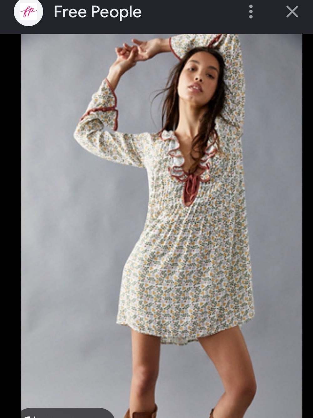 Free People Floral Long Sleeve Dress